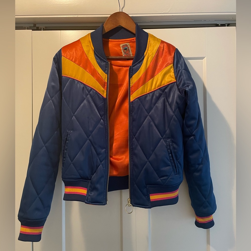 Classic Rock Couture Navy Rising Sun Bomber Jacket